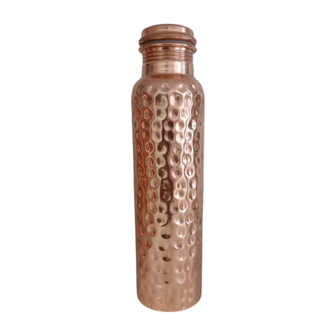 Premium Hammered Copper Water Bottle | Portable Ayurvedic Wellness