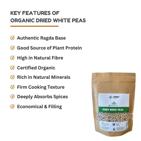 Organic Dried White Peas | Premium Quality