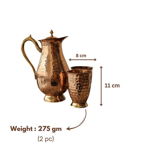 Copper Jug with Glass Set | Complete Ayurvedic Water System