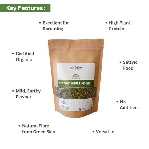 Organic Whole Moong Beans (Green Gram)