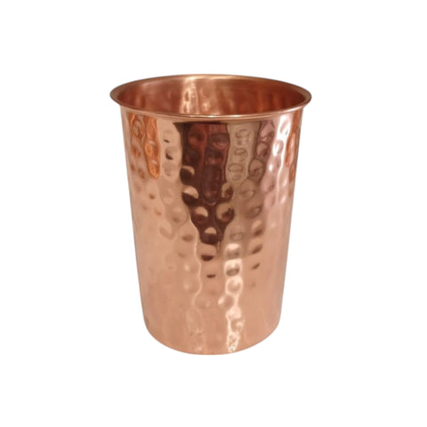 Traditional Hammered Copper Water Glass | Ayurvedic Drinking Vessel