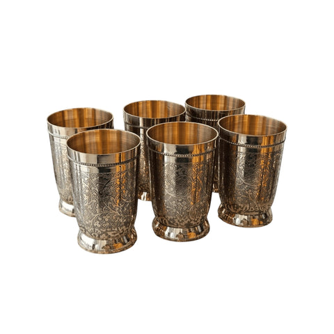 NAKAASHI BRASS JUG AND GLASS