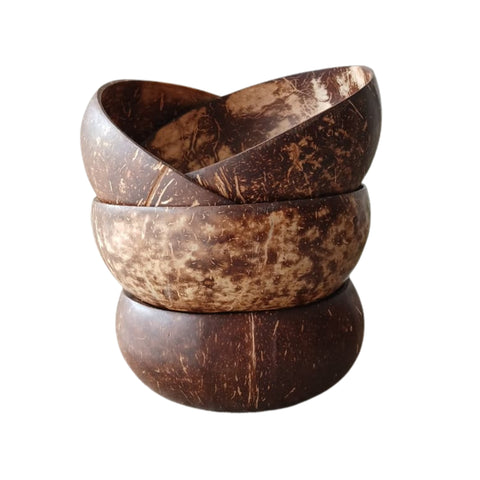 Coconut Bowl with Cutlery | Natural Handcrafted Eco-Friendly Bowl - 900ml (Set of 2)