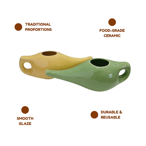 Ceramic Jal Neti Pot – Traditional Nasal Cleansing Vessel