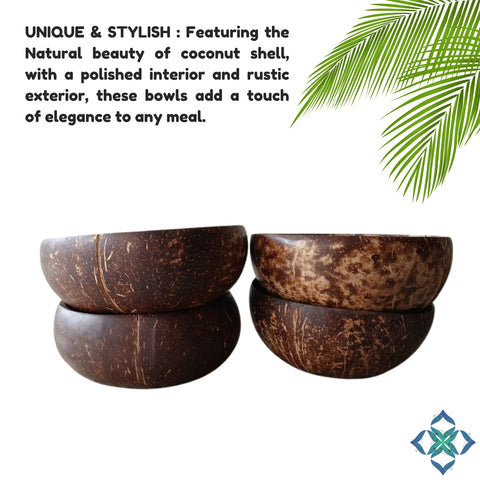 Coconut Bowl with Spoon | Natural Handcrafted Eco-coconut Bowl - 500ml