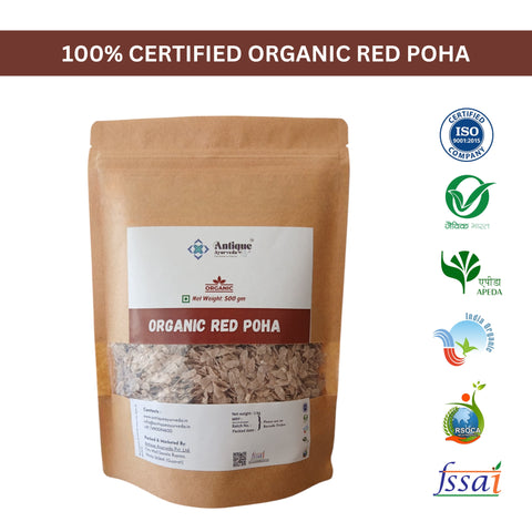 Organic Red Poha (Flattened Red Rice) | Nutritious Breakfast