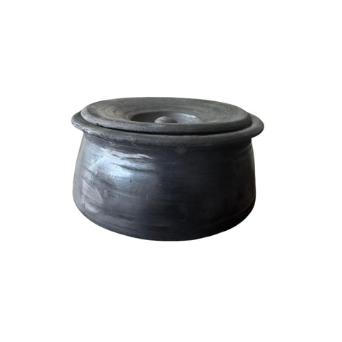 Traditional Black Clay Cooking Handi Earthenware Pot