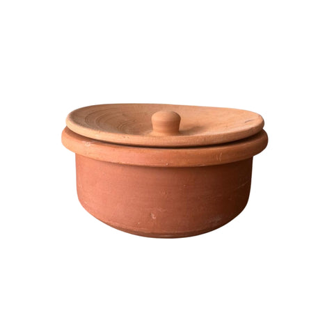 Traditional Red Cooking Handi | Authentic Clay Cooking Vessel