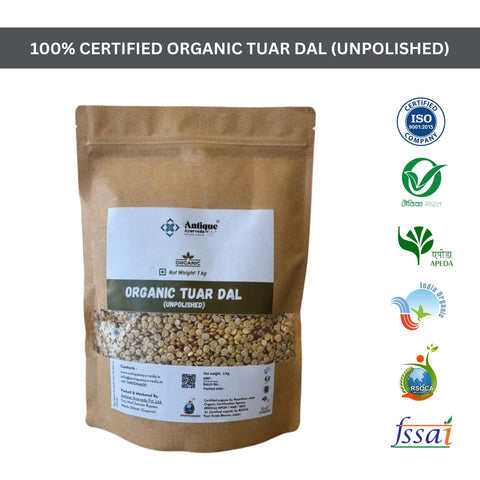 Organic Tuar Dal (Unpolished) | Natural Pigeon Peas Split