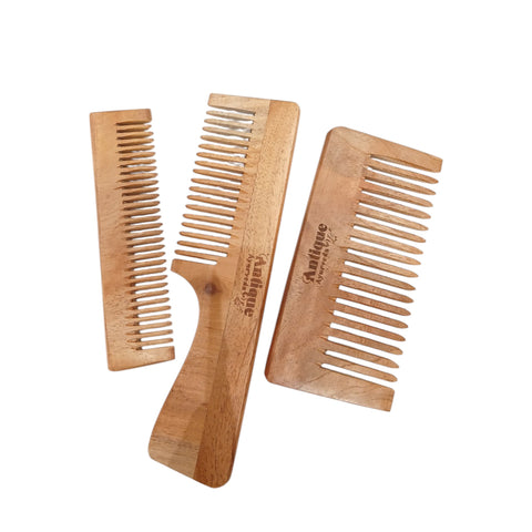 Premium Neem Wood Hair Comb | Natural Anti-Dandruff Hair Care Comb