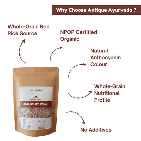 Organic Red Poha (Flattened Red Rice) | Nutritious Breakfast