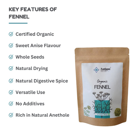 Organic Fennel Seeds (Saunf/Variyali) | Premium Quality