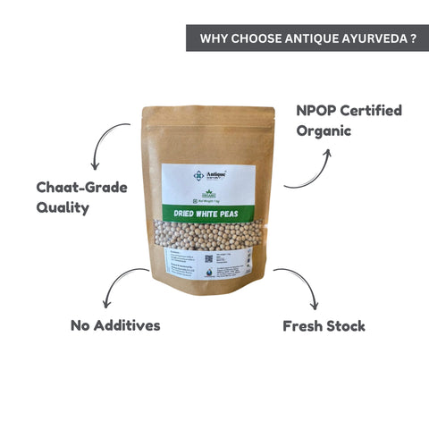 Organic Dried White Peas | Premium Quality