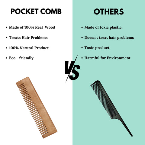 Neem Wood Pocket Comb | Natural Hair Care Comb