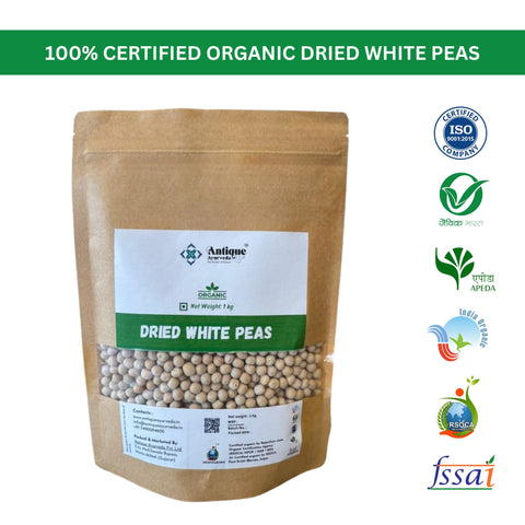 Organic Dried White Peas | Premium Quality
