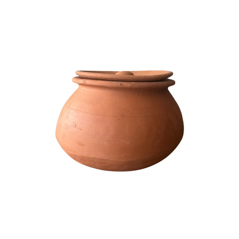 Traditional Red Cooking Handi | Authentic Clay Cooking Vessel