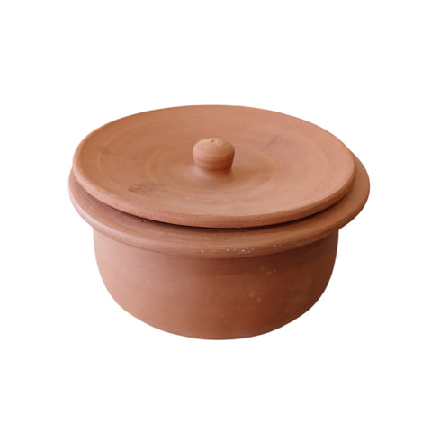 Traditional Red Cooking Handi | Authentic Clay Cooking Vessel