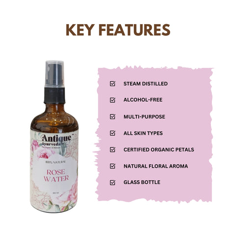 Pure Organic Rose Water | Steam Distilled Face Toner