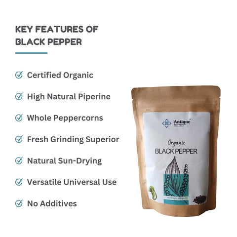 Organic Black Pepper (Kali Mirch) | Premium Peppercorns